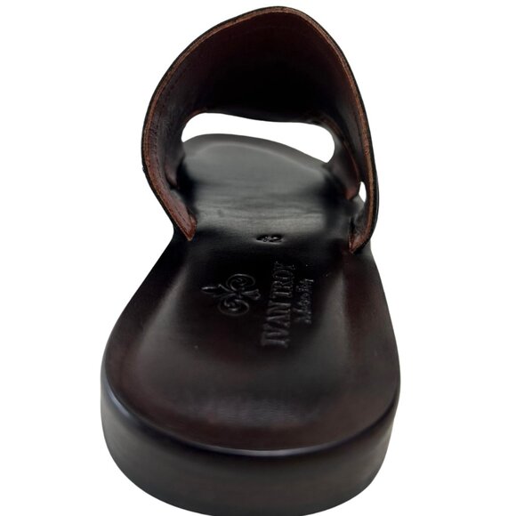 Giulio Men’s Italian Leather Coffee Brown Sandals Shoes main image 5